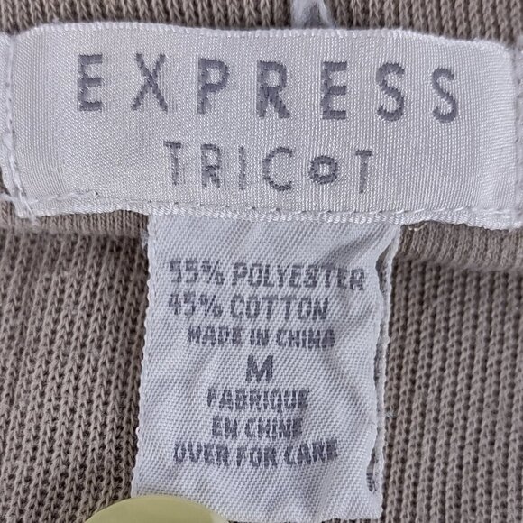 Express Cotton Blend Tricot Tan Sweater (Size Large) & Skirt (Size Medium) Set - Picture 13 of 16